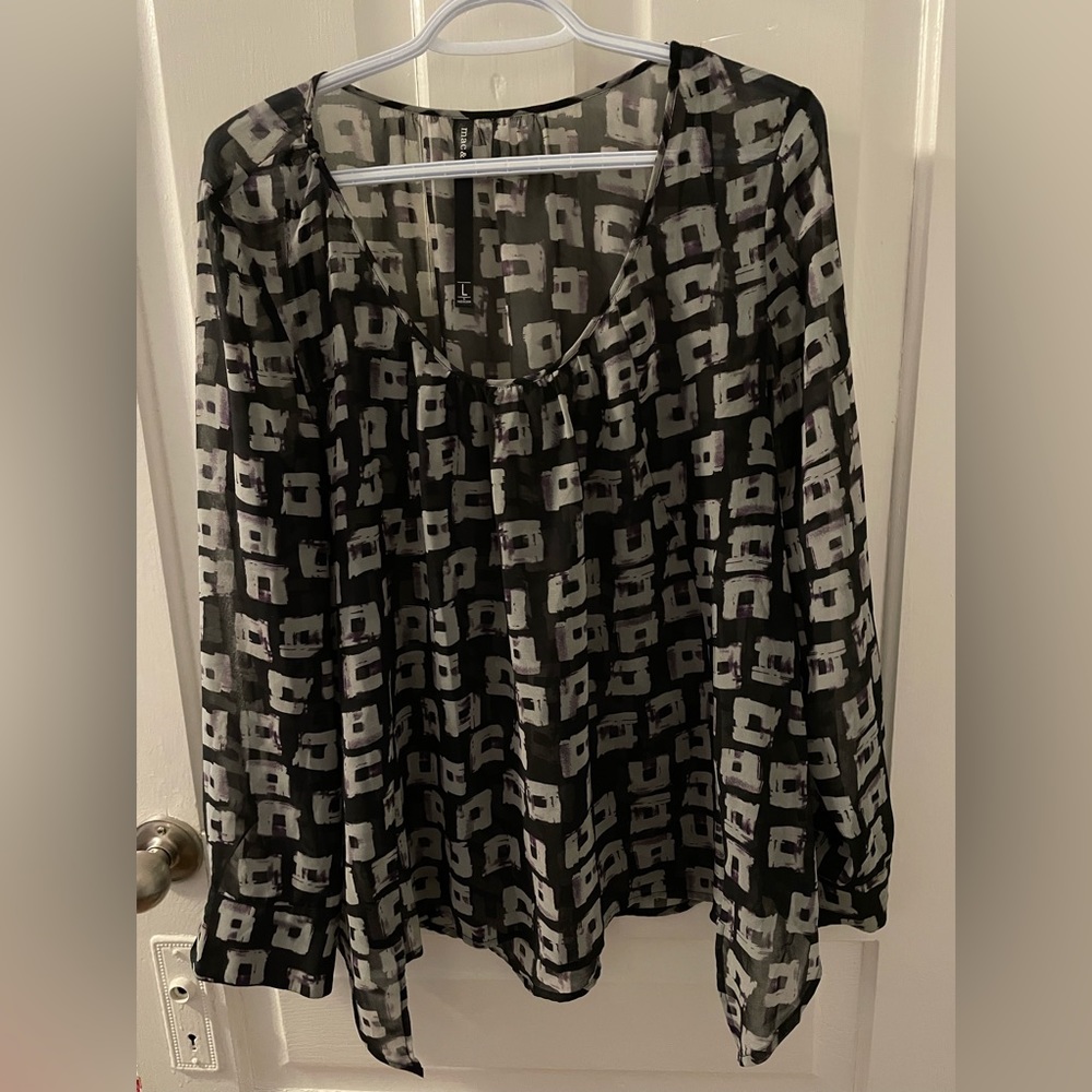 Sheer Patterned Blouse